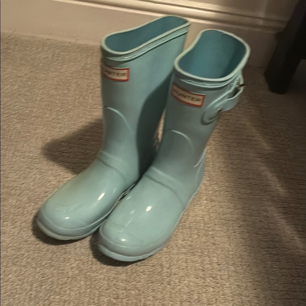 Hunter Blue Rain & Snow Boots Waterproof Mid-Calf